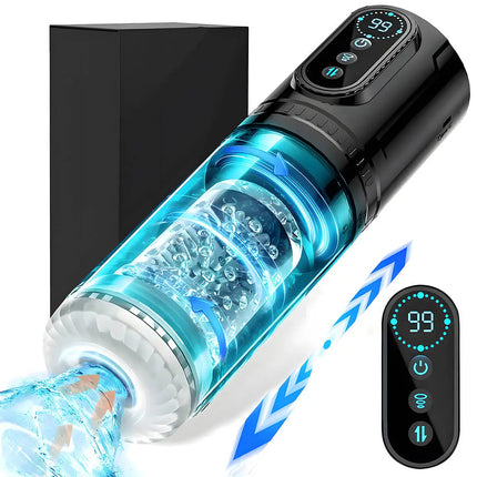 Male Automatic Masturbator Cup Penis Pump 7 Thrusting Rotating Vibrating Sucking Licking Modes Pussy Blowjob Sex Toys For Men