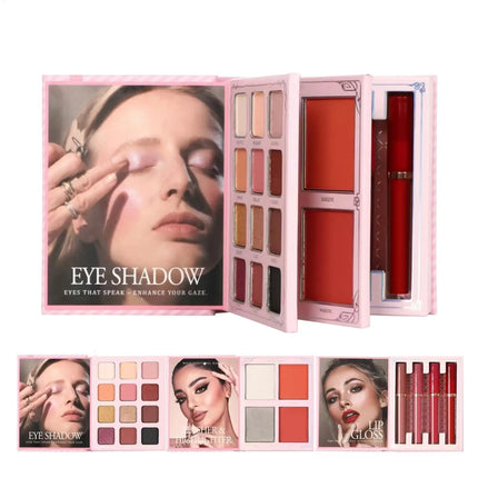 Makeup Book Palette Multifunctional Makeup Product Portable Eyeshadow Palette for Women Girls Ladies College Students Travelers