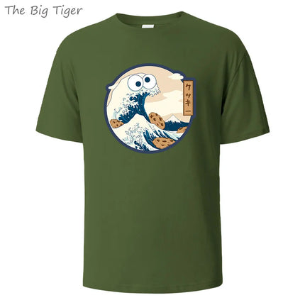 Color Painting Style Breathable Cotton Round Neck Tee Minimalist Design Lightweight Fabric Unisex Basic T Shirt Men's T-shirt