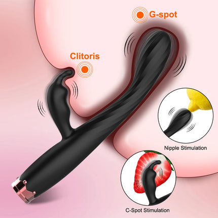 Powerful Finger Rabbit Vibrator Female Nipple Clitoris Vacuum Stimulator G Spot Massager Dildo Adult Goods Sex Toys for Women