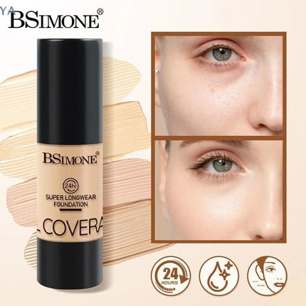 [YA]BSIMONE Liquid Foundation, Waterproof, Matte Finish, Long Lasting, Concealer Cream For Uneven Tone- Daily Makeup Must-Have