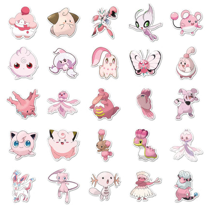 10/30/50PCS Pink Pokémon Anime Cartoon Sticker DIY Phone Laptop Luggage Skateboard Graffiti Decals Fun for Kid