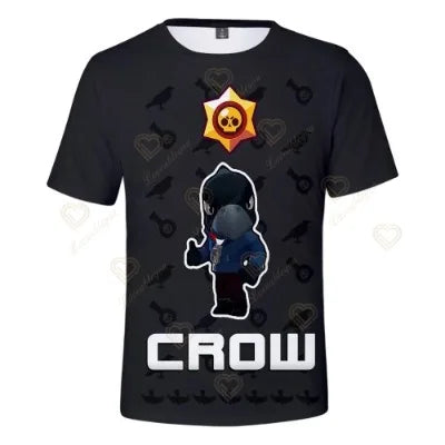 Anime T-shirt Children's Clothing Short Sleeve Tshirts Mico Kit Crow Leon Larry Lawrie Cartoon Kids T Shirts