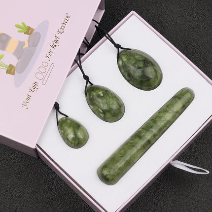 Wholesale Drill Jade Egg Set Quartz Massage Wand Crystal Stone Yoni Ball Pelvic Kegel Exercise Tool Tightening Vaginal Muscle