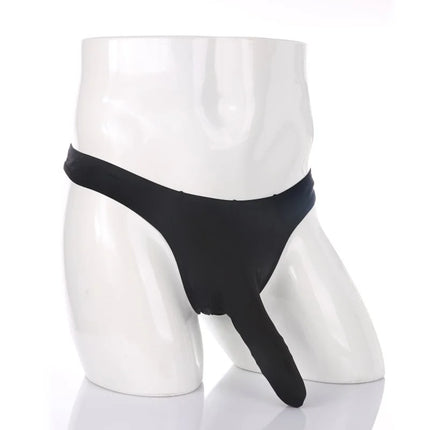Sexy Men's Underwear Long Elephant Nose Penis Sheath Thong G String T Back Crotchless Panties Erotic Lingerie Hombre Adult 18+