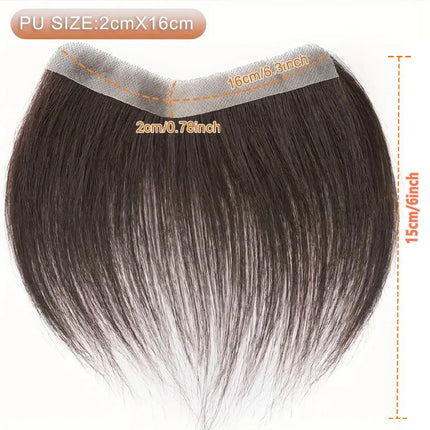 6 Inch Seamless Hairline Topper, Natural Look Replacement for Forehead Fringe & Hairline, Invisible Edge Adhesive Hair Extension