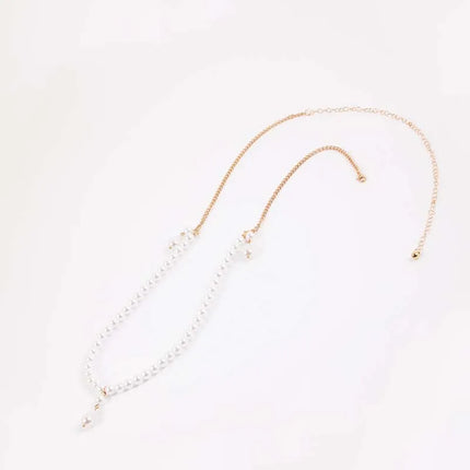 Exquisite Elegant Imitation Pearl Waist Chain for Women Fashion White Pearl Beaded Temperament Belly Chain Body Jewelry Gifts