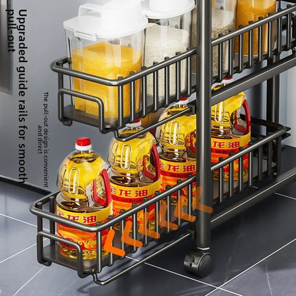 Slim Rolling Storage Cart Narrow Gap Kitchen Storage Rack with Wheels Pantry Organizer Shelf Bathroom Laundry Trolley 3/4/5 Tier