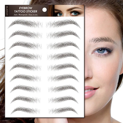 6D Hair-like Eyebrow Sticker Water-based Brow Tattoo Stickers Long Lasting Waterproof Nutural Enhancers False Eyebrows Cosmetics