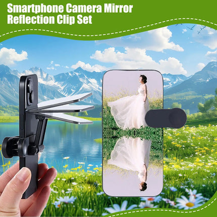 Smartphone Camera Mirror Reflection Clip Kit Phone Camera Mirror Clip Portable Selfie Photography Attachment with Adjustable