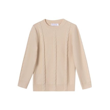 Boutique Round Neck Long Sleeves Kids Pullover Warm Basic Baby Boy Girl Knitwear Autumn Winter Clothes For Children