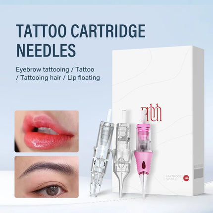 10pcs Tattoo Cartridge Needles Universal Round Liner Tattoo Needle for Lips Eyebrows Permanent Makeup Tattoo Supplies