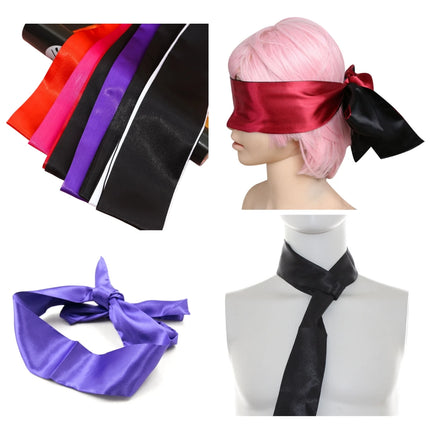 Adult Silk Eye Mask Multi-Color High-Quality with Ribbon Tie Women's Eye Cover Accessory for Couples Role Play