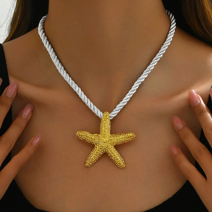 20Pcs Exaggerated Boho Metal Necklace Women Handmade Vintage Rope Nylon DIY Jewelry Making Accessories Wholesale