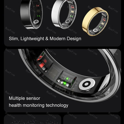 R09 Rings Women's Men Couple Health Monitor Steps Qring APP Smartring Electronics Devices Waterproof Remote Control Android Ios