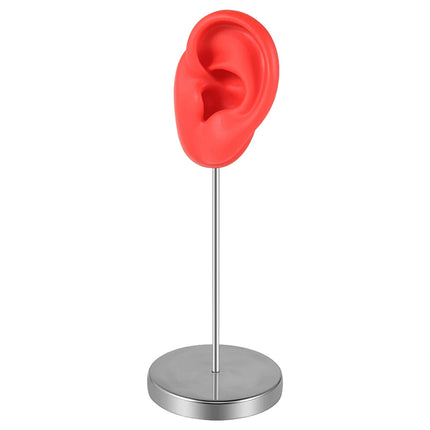 Soft Silicone Ear Model Tattoo Practice Body Jewelry Display Piercing Tools Earring Display Tool Metal Display Stand Kit