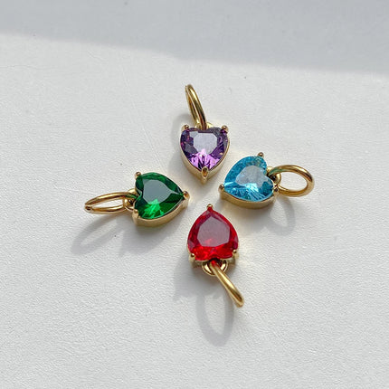 eManco 6MM Colorful Birthstone Pendant DIY Stainless Steel Women's Accessories Niche Design Luxury Rhinestone Charms Wholesale