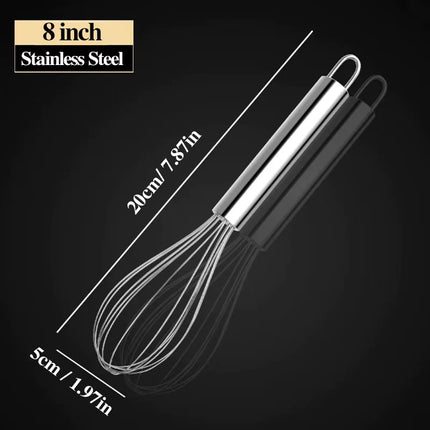 Stainless Steel Manual Egg Beater Egg Stick Mixer Egg Beater Cream Egg Baking Egg Mixing Artifact Household Baking Tools