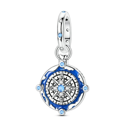 Blue Series 925 Sterling Silver Owl Butterfly Pirate Ship Car Beetle Clogs Charm Fit DIY Bracelet Necklace Fun Matching Gifts