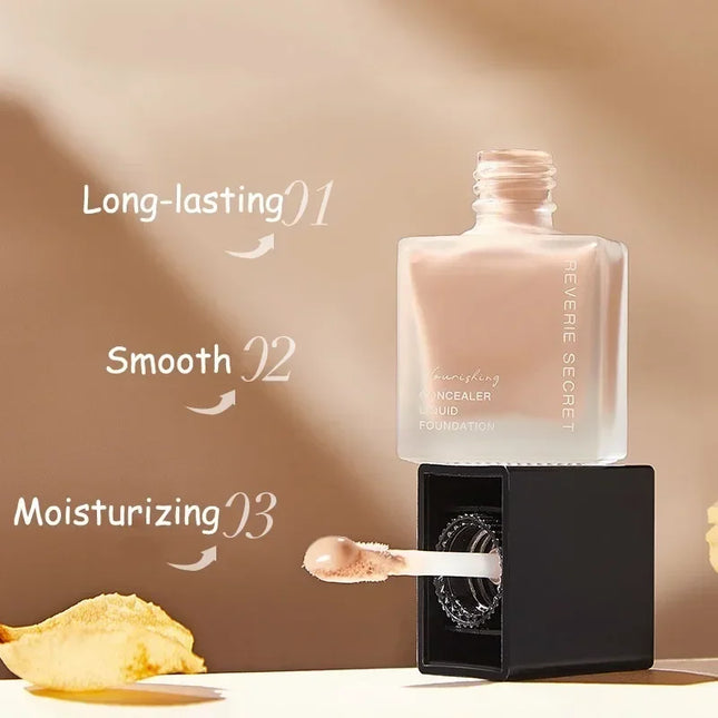 Face Liquid Foundation Full Concealer Makeup Waterproof Base Brighten Whitening Cover Dark Circles Hydrating Foundation Cosmetic