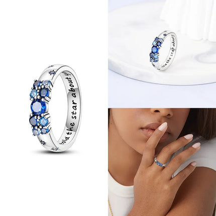 Original Romantic Heart-shaped White Zircon Shell Bowknot Rings 925 Sterling Silver  Women Jewelry Valentine's Day Birthday Gift