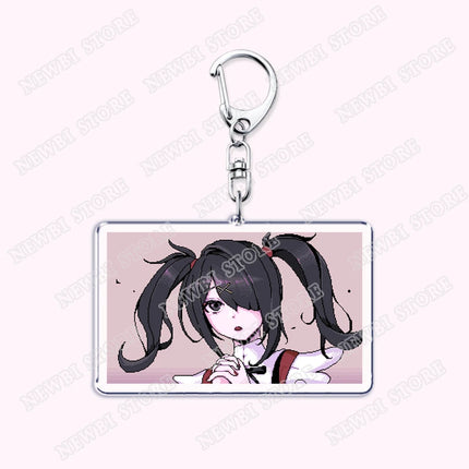 Video Game Ame Chan Keychains for Women Accessories Needy Streamer Emoji Cat Overload Girl Overdose Keyring Fans Friends Gifts