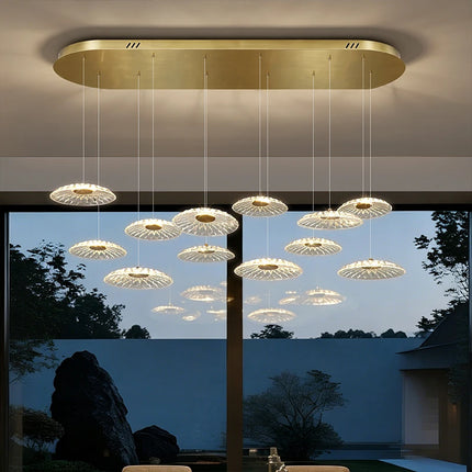 Dining room pendant light Modern villa dining room Kitchen pendant light designer glass Multi-head Hanging Lamp pendant light