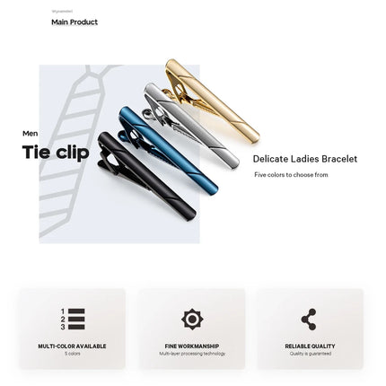 Minimalist Tie Clip For Men Tie Clip To Man Shirt Business Party Gift Box Jewelry Men's Cuff Luxury Man Fashion Cufflinks Lawyer