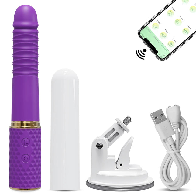 Beginner Automatic Telescopic Dildo Vibrator With Suction Cup G Spot Orgasm Massager Anal Plug Stimulator Sex Toy for Women 18+
