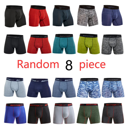 8pcs Random Men Boxers Polyester Men's Panties Underwear for Man Boxershorts Sexy Mens Square Underpants Comfortable Boxer Short