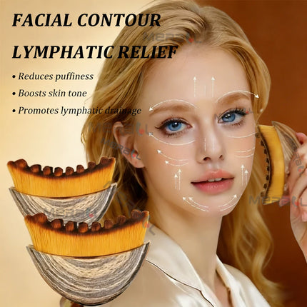 1/2/3Pcs Portable Lymphatic Face Contour Brush Face Massage Reduce Double Chin Puffiness Facial Sculpting Guasha Face Scraper