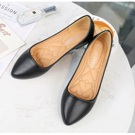 New Flat Heel Pointed Toe Flat Shoes Korean Style Fashionable Shallow Mouth Large-Size Casual Shoes Comfortable And Breathable