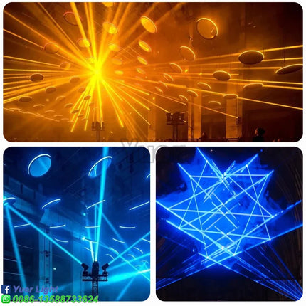 YUER 8W ILDA RGB Laser Light Professional 3D Animation Laser Scanner DMX DJ Disco Party Wedding Christmas Stage Effect Light