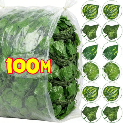 Home Decor Artificial Ivy Leaf Garland Plants Vine Fake Foliage Flowers Creeper Green  Leaf Ivy Wreath
