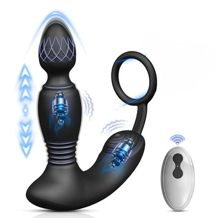 APP Control Vibrator for Men Male Thrusting Vibartor Prostate Massager Delayed Ejaculation Cork Ring Butt Plug Sex Toy for Adult