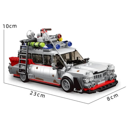 636PCS MOULD KING 27020 10021S Mini Ghost Bus Model ECTO-1 Technical Car Model Toys Assembly Building Block Kit Brick Kids Gifts