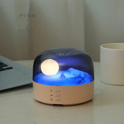 Portable Moon Bluetooth Speaker Ambient Light High Quality Sound Bluetooth Music Box with Dimming Soft Light Wireless Music Play