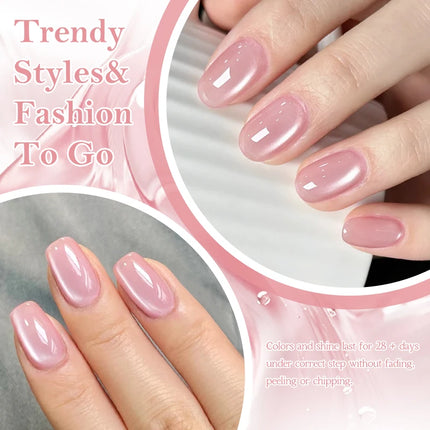 10ml Pink Glass Bead Cat Magnetic Gel Nail Polish Semi Permanent UV LED Gel Varnish Soak Off Nail Art Decorations Nail Supplies