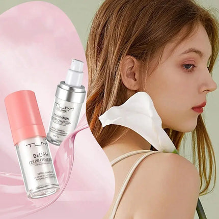 Warming Blush Liquid Foundation Temperature Color Changing Foundation, Naturally Blends Moisturizing Foundation Base Makeup 30ml