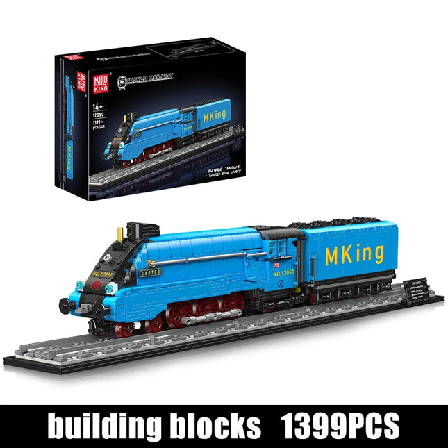 Mould King 12050 Technical Train Toys The Garter Blue Livery Building Block Assembly Locomotive Brick Set Kids Christmas Gift
