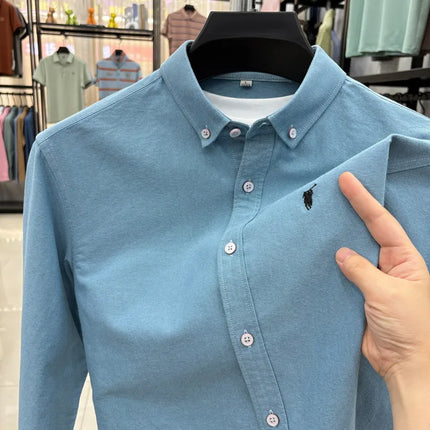 100% Cotton Corduroy Shirt - Green Long Sleeve M-4XL - Spring Autumn Slim Fit Candy Color Collection
