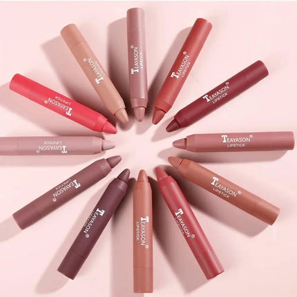 Matte Lipstick Set 3pcs Waterproof Long Lasting Velvet Nude Red Tint Natural Makeup Cosmetic Beauty Sexy Pen