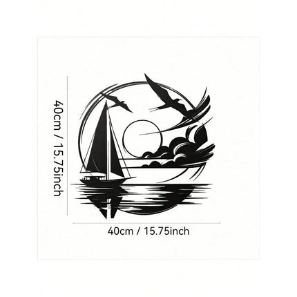 Nautical Home Gift Idea - Waterproof Sailboat Metal Wall Decoration for Modern Spaces