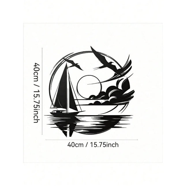 Nautical Home Gift Idea - Waterproof Sailboat Metal Wall Decoration for Modern Spaces