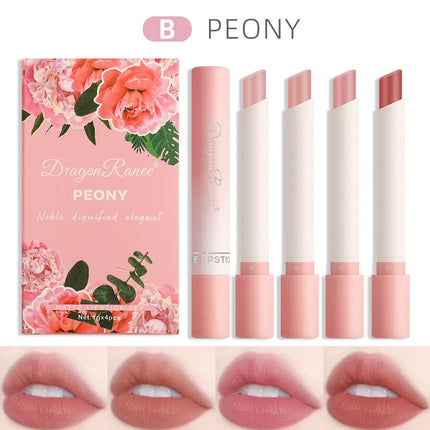 4PCS Velvet Matte Lipstick Set Long Lasting Waterproof Non Stick Lip Makeup Creative Cigarette Design Sexy Beauty