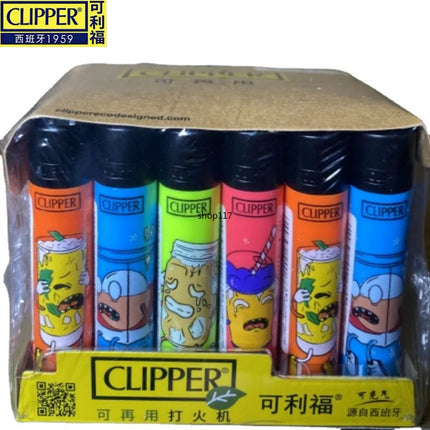 24Pcs Clipper Mini Flint Wheel Lighter Butane Refillable Cigarette Lighter, Cool Men's Gift & Smoking Accessories