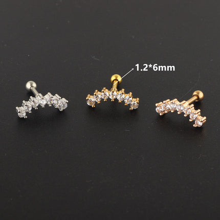Stainless Steel Hoop Piercing Earring For Women Zircon CZ Cartilage Piercing Helix Daith Conch Tragus Rook Lobe Ear Ring Jewelry