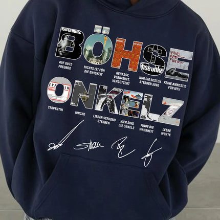 Böhse Onkelz Printed Hoodies Vintage 90s Bohse Onkelz Heavy Rock Hoodies Oversized Women Men Pullover Hoodies Streetwear Hoodies
