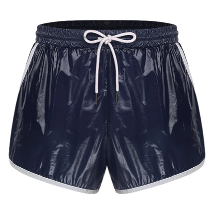 Mens Swimsuit Drawstring Seams Swim Shorts with Pockets Waterpoof Swimming Trunks Shorts Elastic Waistband Swimming Bathing Suit