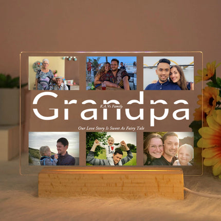 Custom Acrylic Lamp Personalized Photo Text Bedroom Night Light MOM DAD LOVE Friend Family Day Wedding Birthday Christmas Gift